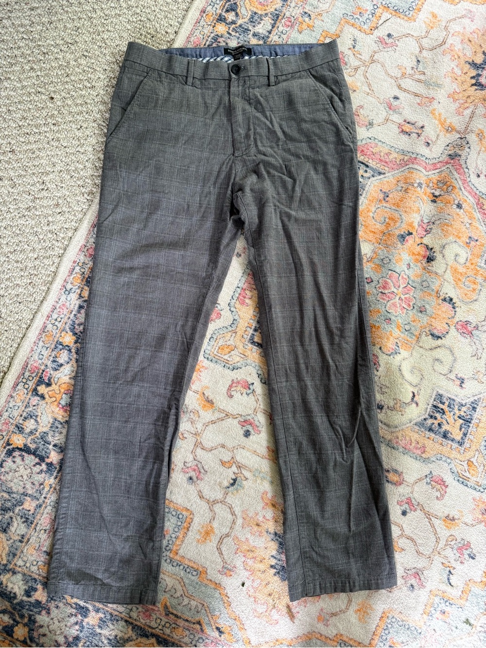 Banana Republic Kentfield Men’s Cotton Straight Dress Gray Pants Size 32/32